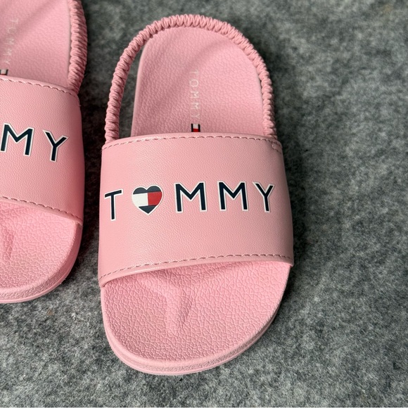 Tommy Hilfiger Kids Slingback Logo Slide‎ in Almond Blossom- Sz 8 - Picture 3 of 9